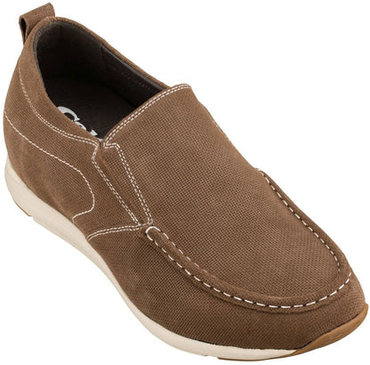 G4904 - 2.8 Inches Taller (Brown) - Super Lightweight Men's Flats