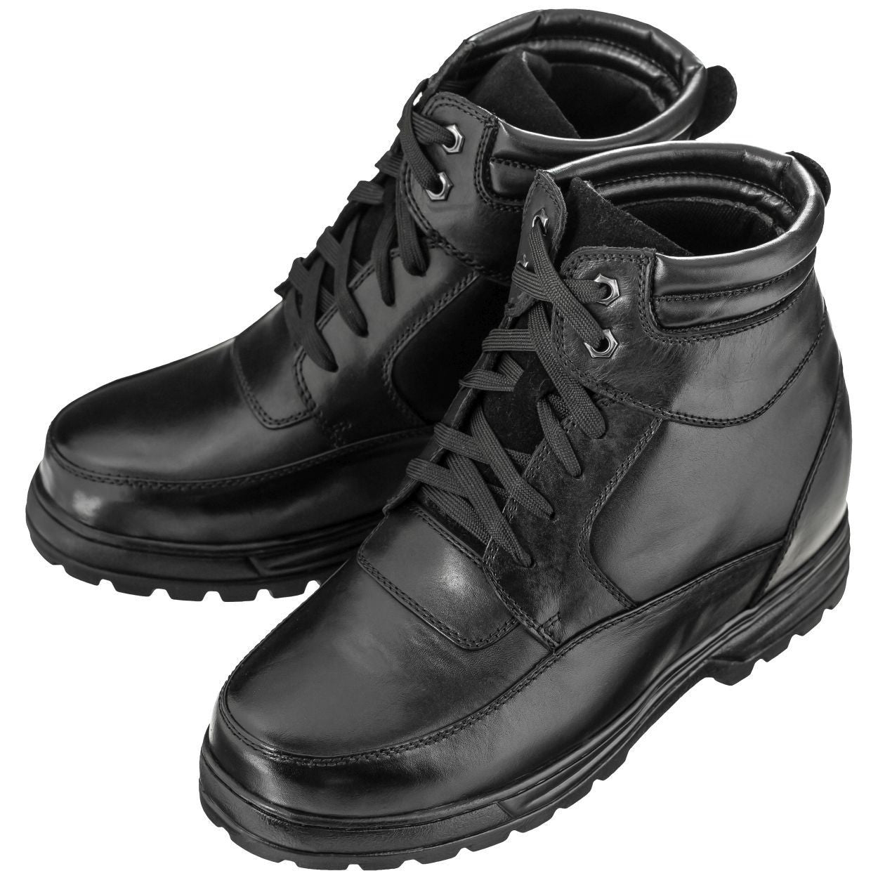 K881801 - Military-Style Leather Men's Boots - 5.2 Inches