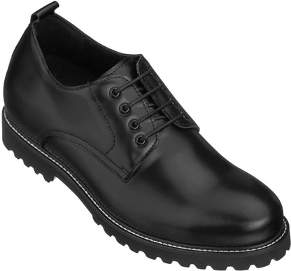 S9118 - 3" Taller Black Leather Elevator Work Men's Shoes