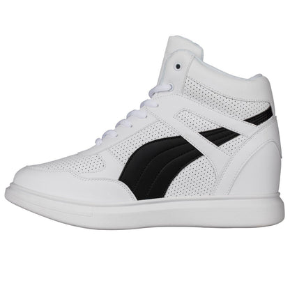 H71903 - 3.8 Inches Taller (White/Black) - Men's Sneakers