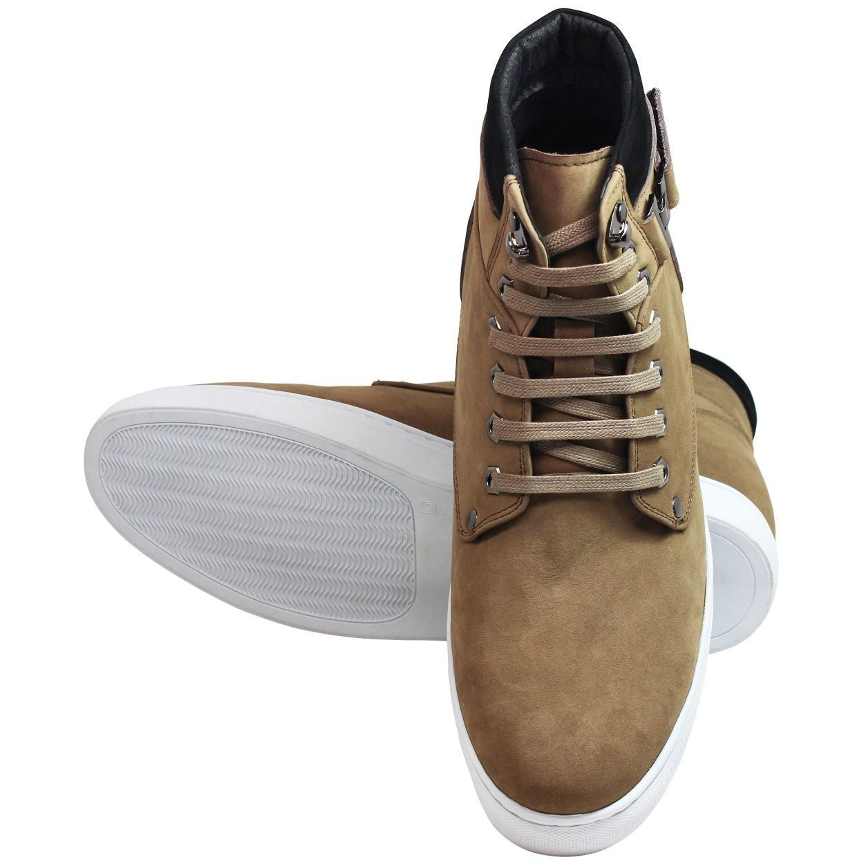 T53121 - 2.6 Inches Taller (Nubuck Tan) - High Top Men's Sneak-boot