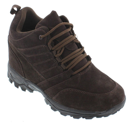 H0031 - 4 Inches Taller (Dark Brown) - Hiking Style Men's Boots