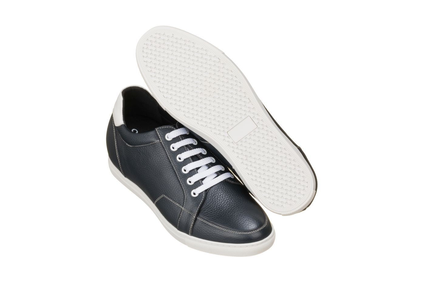 K0082 - 2.5 Inches Taller (Dark Blue/White) - Men's Sneakers