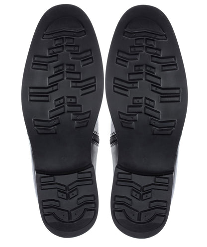 K50658 - Black Leather Zipper Dress Men's Boots - 3.2 Inches