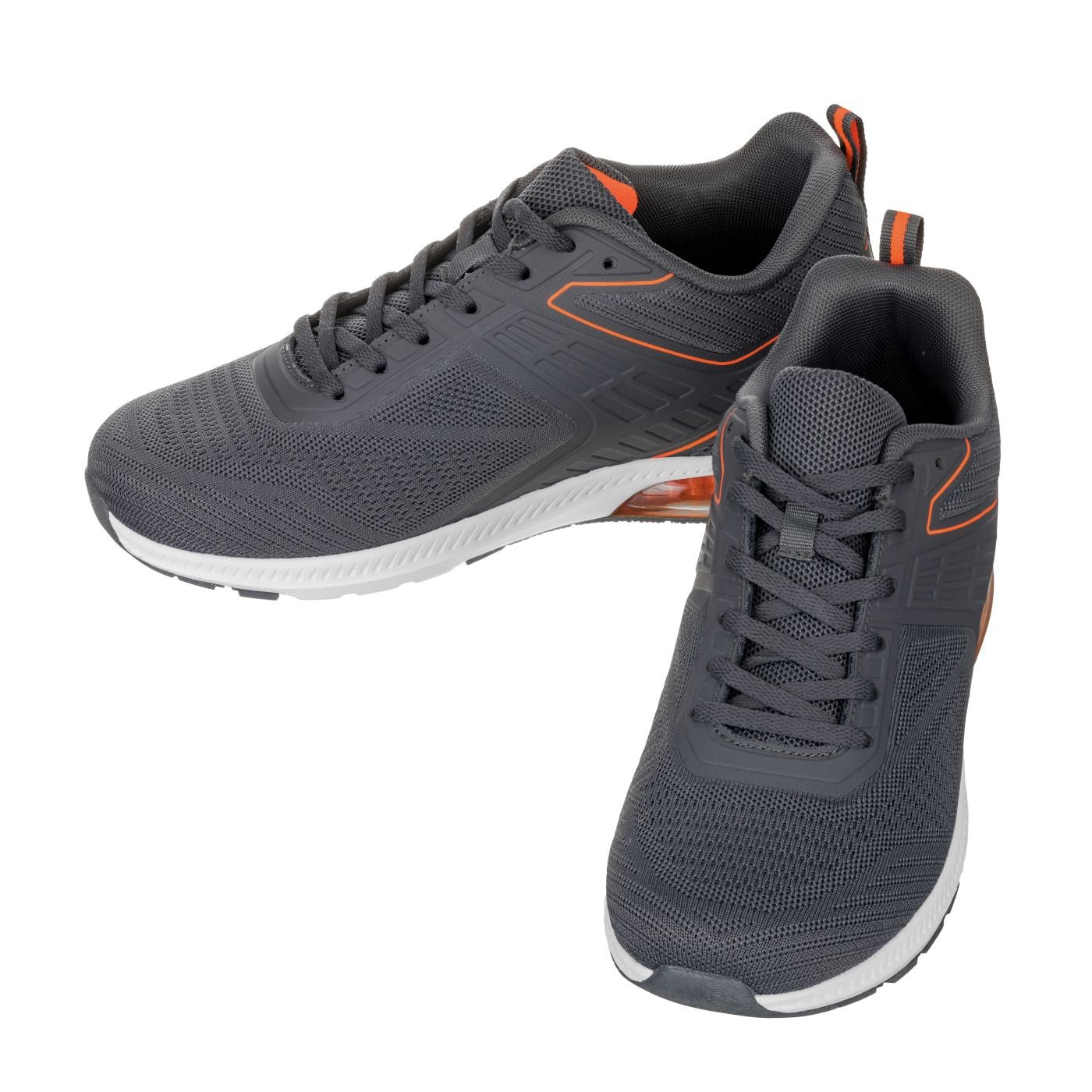 Q232 - 2.4 Inches Taller (Grey/Orange) - Super Lightweight Men's Sneakers