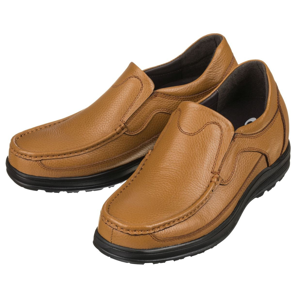 G1829 - 3.2 Inches Taller (Tan Brown) - Lightweight Men's Sneakers