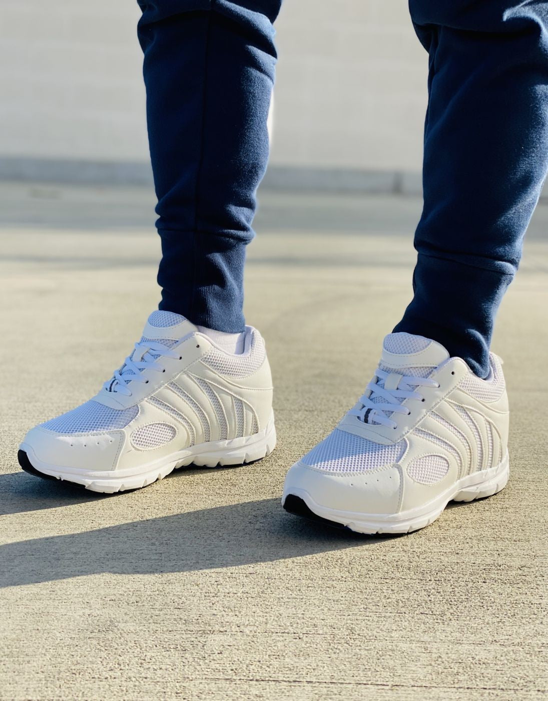 G3303 - Light White Elevator Men's Sneakers - Three Inches