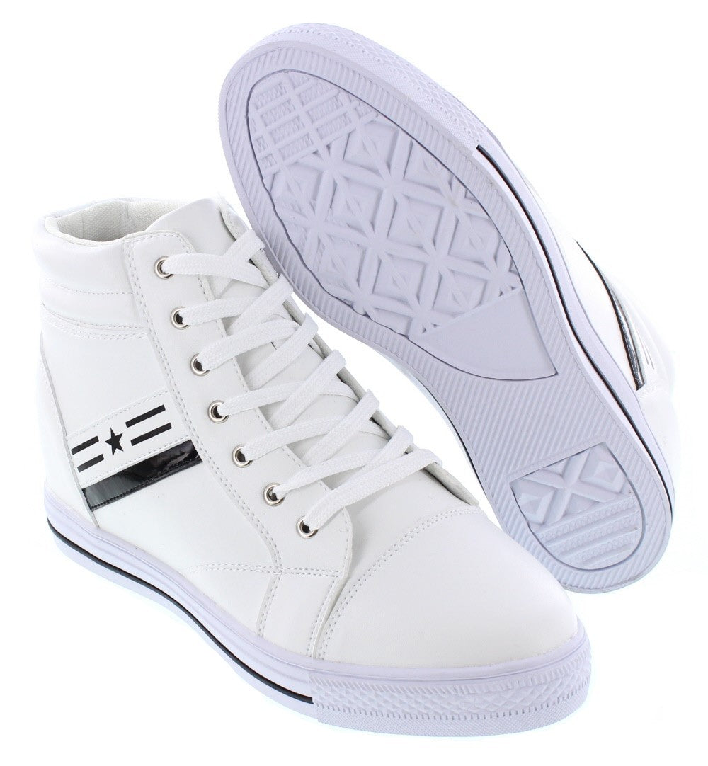 K107222 - High-Top Elevator Men's Sneakers - Three Inches