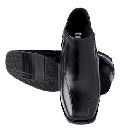 K99805 - 3.2 Inches Taller (Black) Zipper Men's Boots