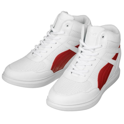 H71902 - 3.8 Inches Taller (White/Red) - Men's Sneakers