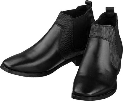 T54021 - Black Leather Chelsea Men's Boots - 3 Inches