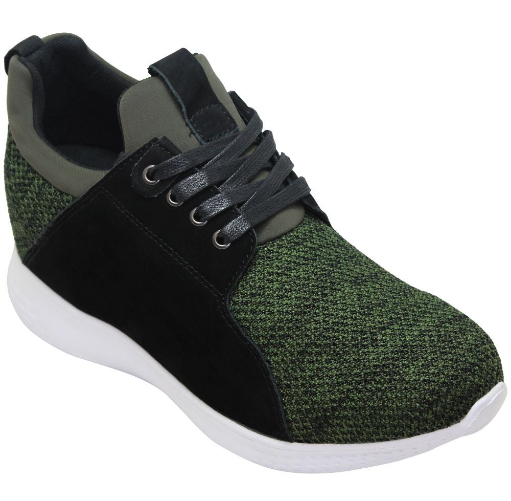 H71921 - 3.2 Inches Taller (Army Green) - Super Lightweight Men's Sneakers