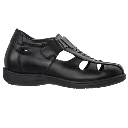 G1307 - Black Braided Leather Men's Sandals - Three Inches