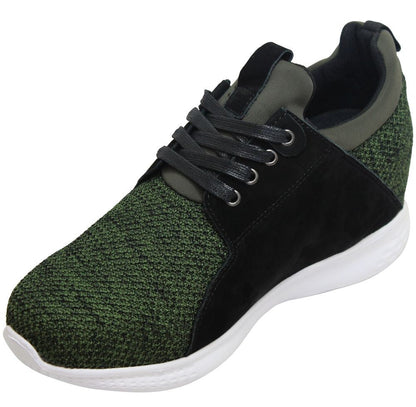 H71921 - 3.2 Inches Taller (Army Green) - Super Lightweight Men's Sneakers