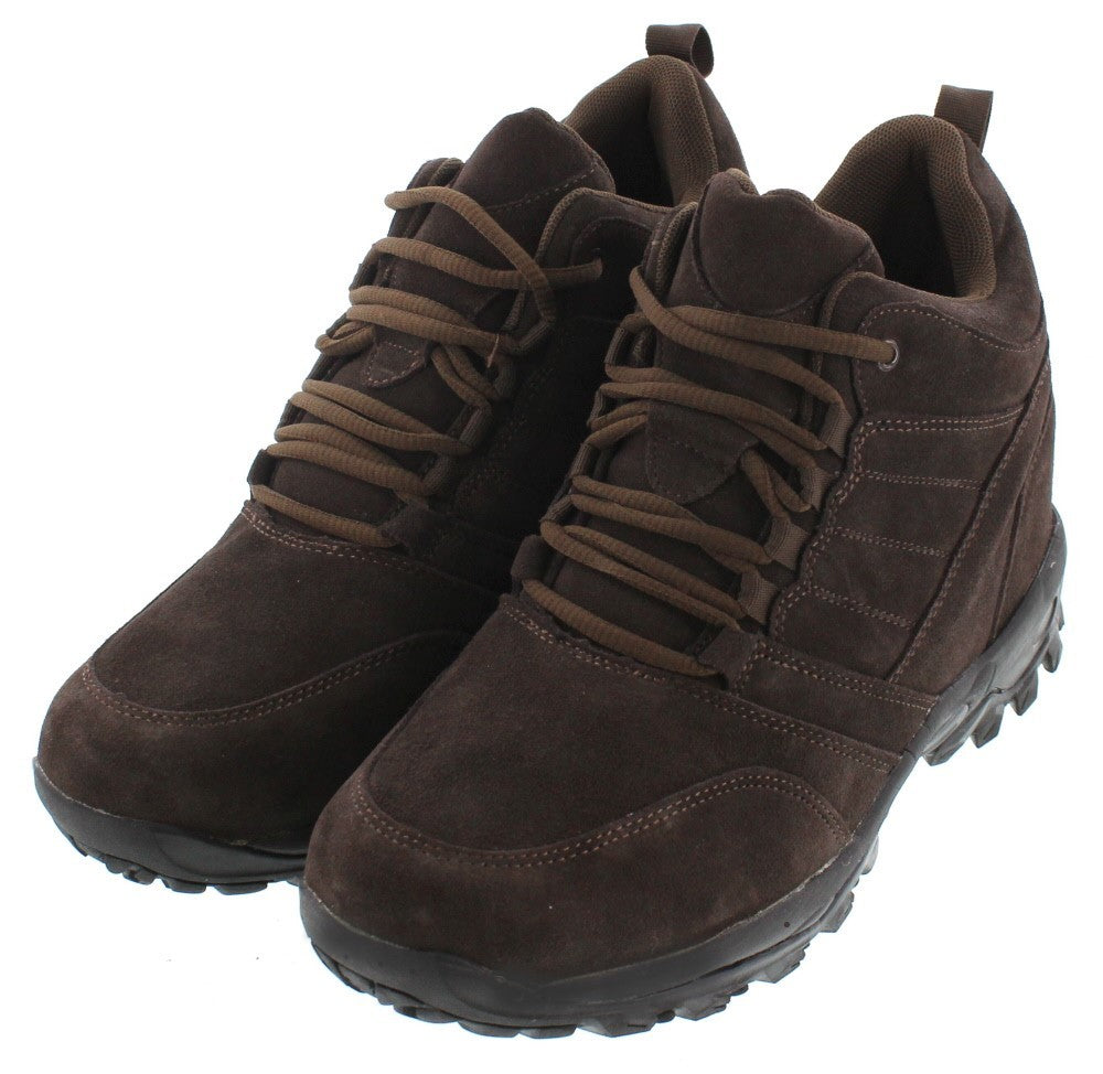 H0031 - 4 Inches Taller (Dark Brown) - Hiking Style Men's Boots