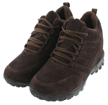 H0031 - 4 Inches Taller (Dark Brown) - Hiking Style Men's Boots