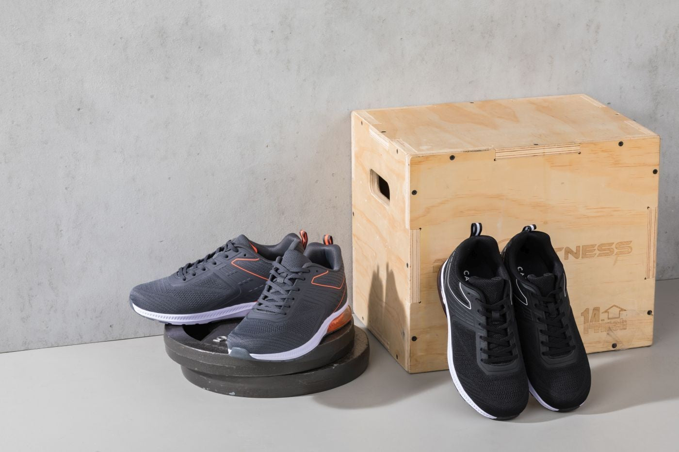 Q232 - 2.4 Inches Taller (Grey/Orange) - Super Lightweight Men's Sneakers