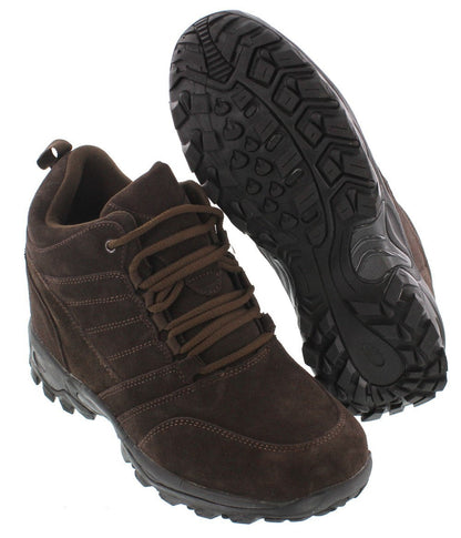 H0031 - 4 Inches Taller (Dark Brown) - Hiking Style Men's Boots