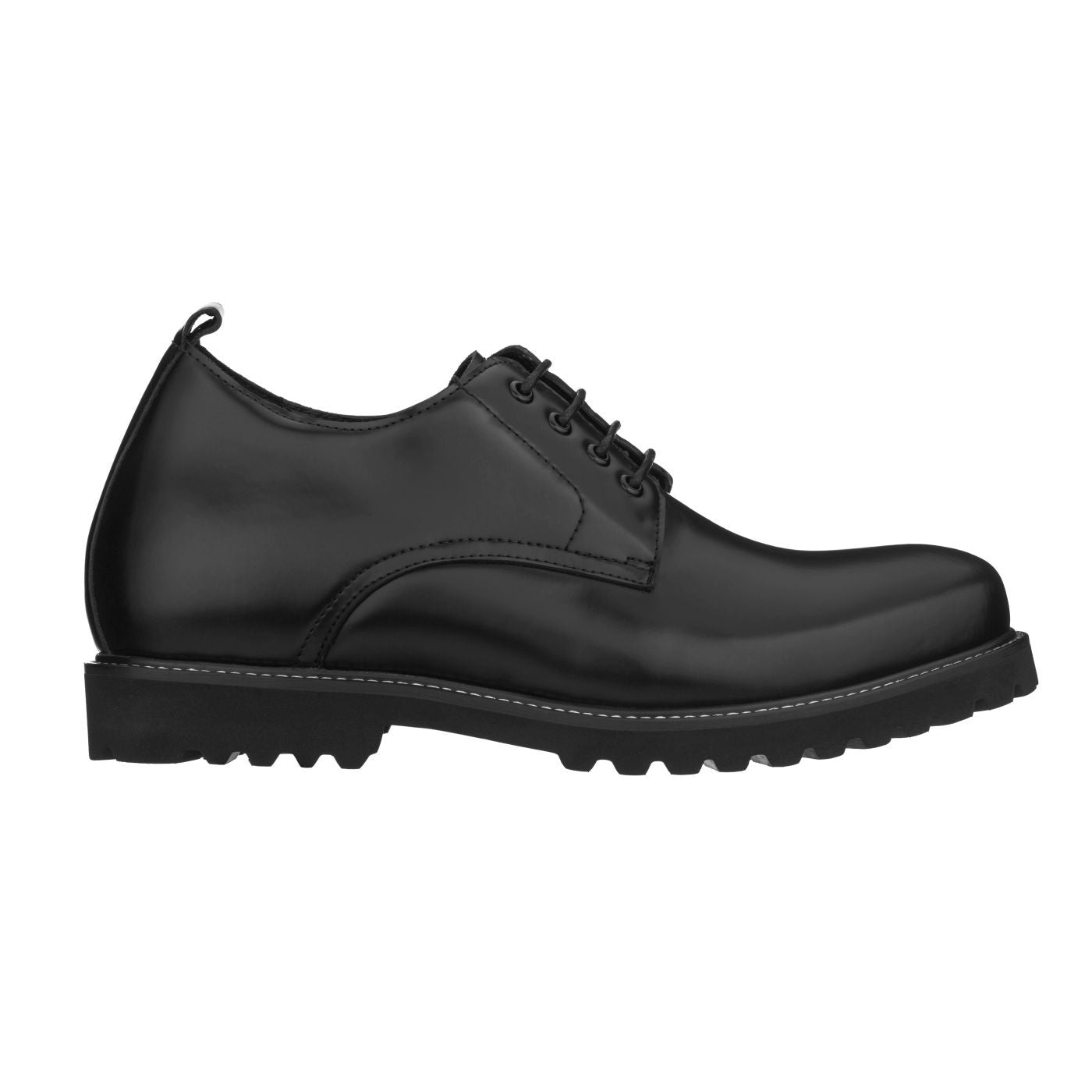 S9118 - 3" Taller Black Leather Elevator Work Men's Shoes