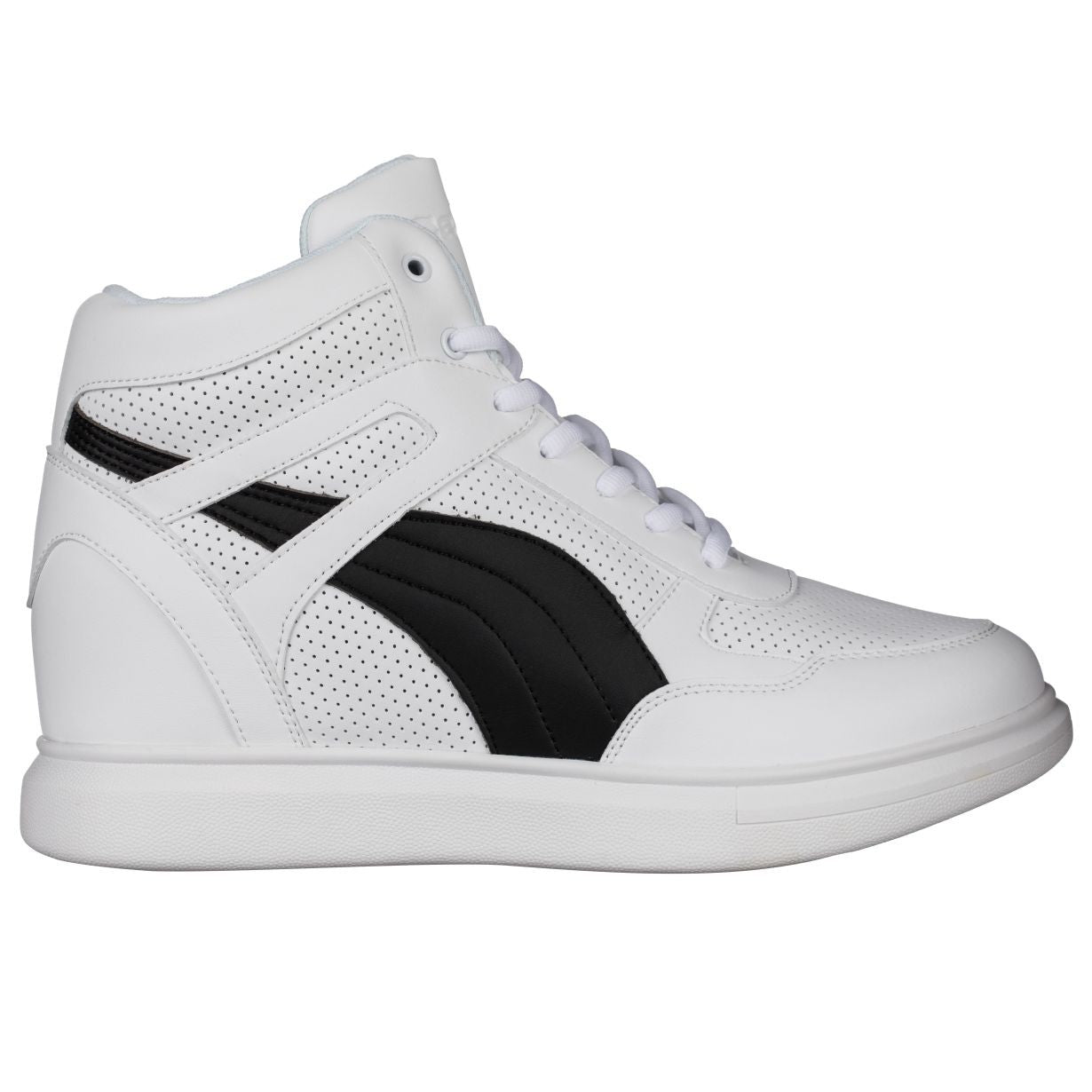 H71903 - 3.8 Inches Taller (White/Black) - Men's Sneakers