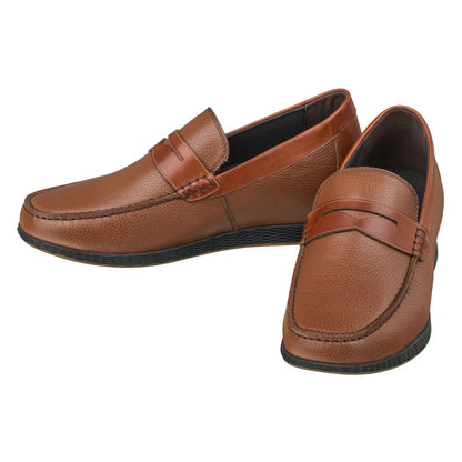 S1092 - Lightweight Brown Penny Men's Loafers - 2.4 Inches