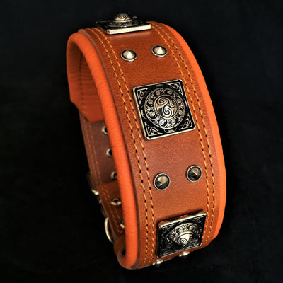 The "Eros" Dog Collar 2.5-inch Wide. Brown