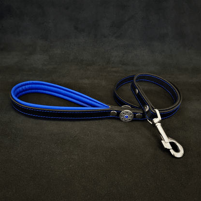 The "Bijou" Dog Harness for Small to Medium Breeds. Black & Blue