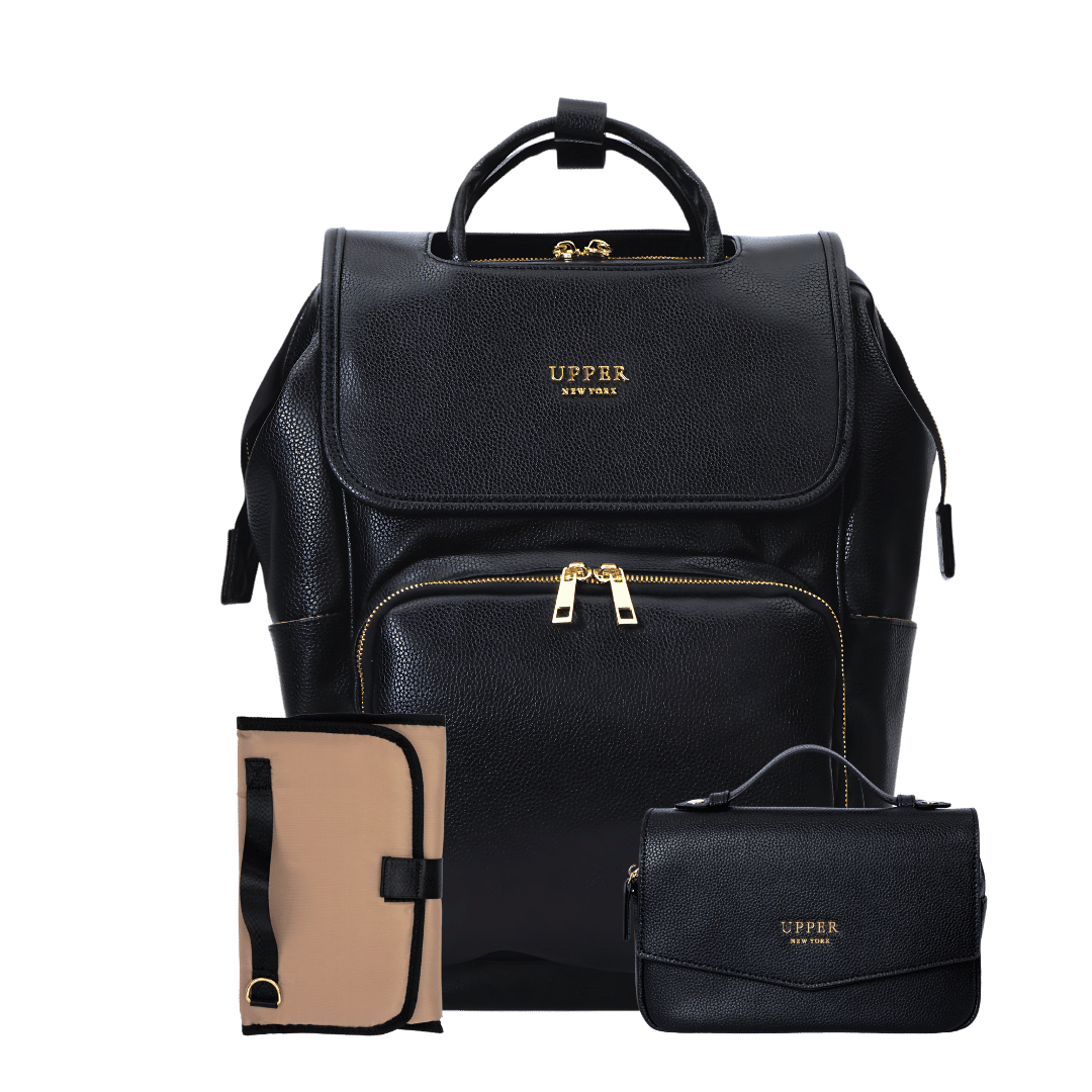 Leather Diaper Bag Backpack - La Madison™ II - Work & Play Commuter Backpack Gift Set (Limited Edition)