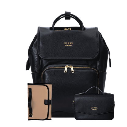Leather Diaper Bag Backpack - La Madison™ II - Work & Play Commuter Backpack Gift Set (Limited Edition)