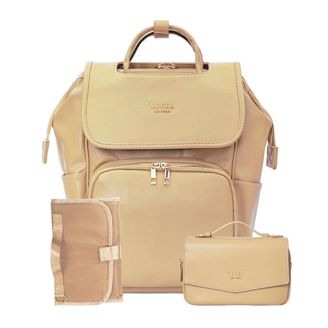 Leather Diaper Bag Backpack - La Madison™ II - Work & Play Commuter Backpack Gift Set (Limited Edition)