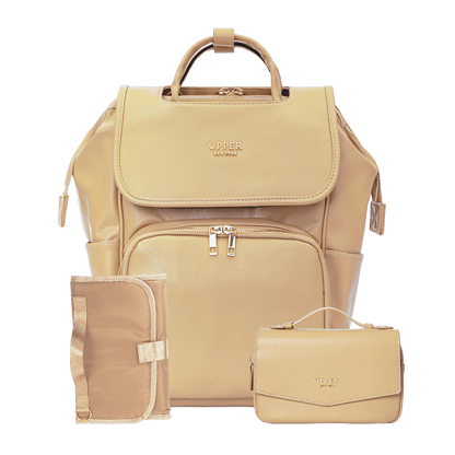 Leather Diaper Bag Backpack - La Madison™ II - Work & Play Commuter Backpack Gift Set (Limited Edition)