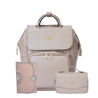 Leather Diaper Bag Backpack - La Madison™ II - Work & Play Commuter Backpack Gift Set (Limited Edition)