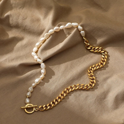 Pearl Necklace - Mason & Madison Half Chain Pearl Necklace