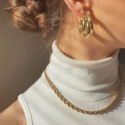 Gold Rope Chain Necklace