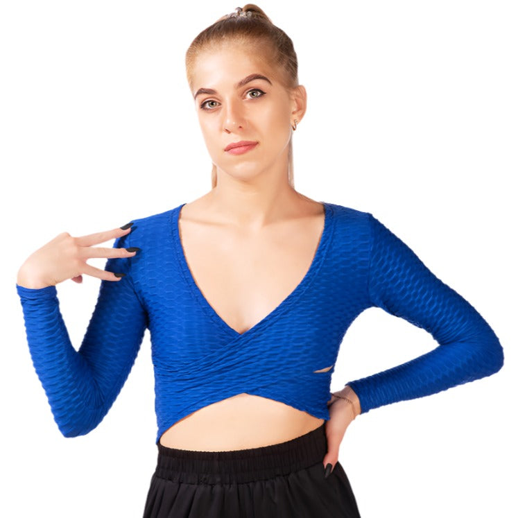 V-Neck Wrap Yoga Crop Top