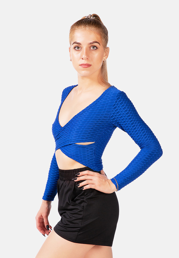 V-Neck Wrap Yoga Crop Top