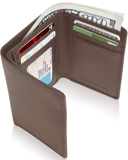 Vegan Trifold Wallet With ID Window