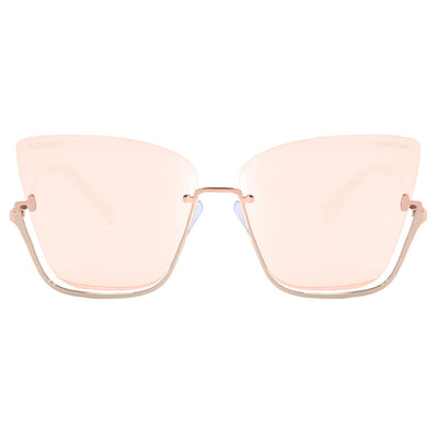 Vixen - Rosegold Frame Rosegold Lens Metal Cateye Sunglasses
