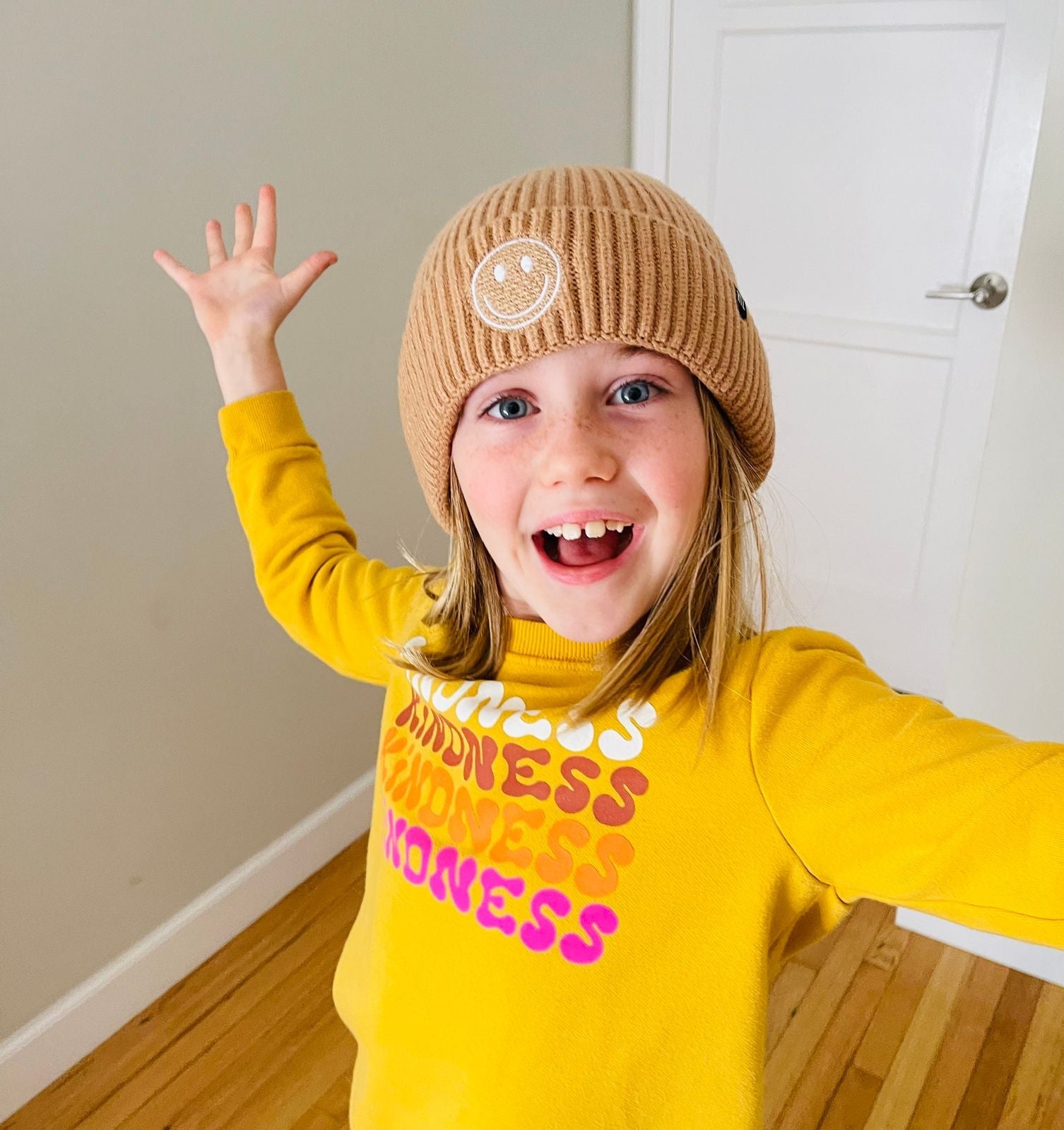Cozy Smiley Face Knit Beanie
