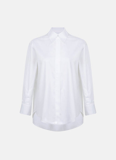 Seconda Oversized White Cotton Business Shirt