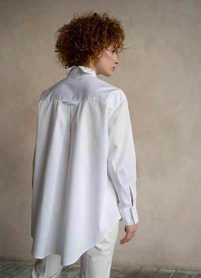 Seconda Oversized White Cotton Business Shirt