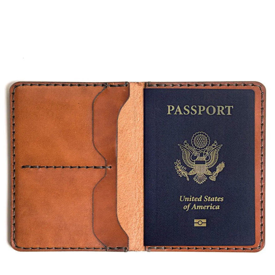 Tanned Harness Leather Passport Wallet
