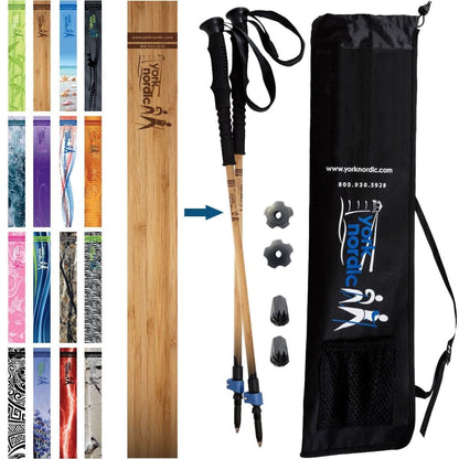Official Casual Trek Hiking & Walking Poles - Hiking/Trekking Grip w-flip locks, detachable feet and travel bag - pair - For Heights up to 6’2”