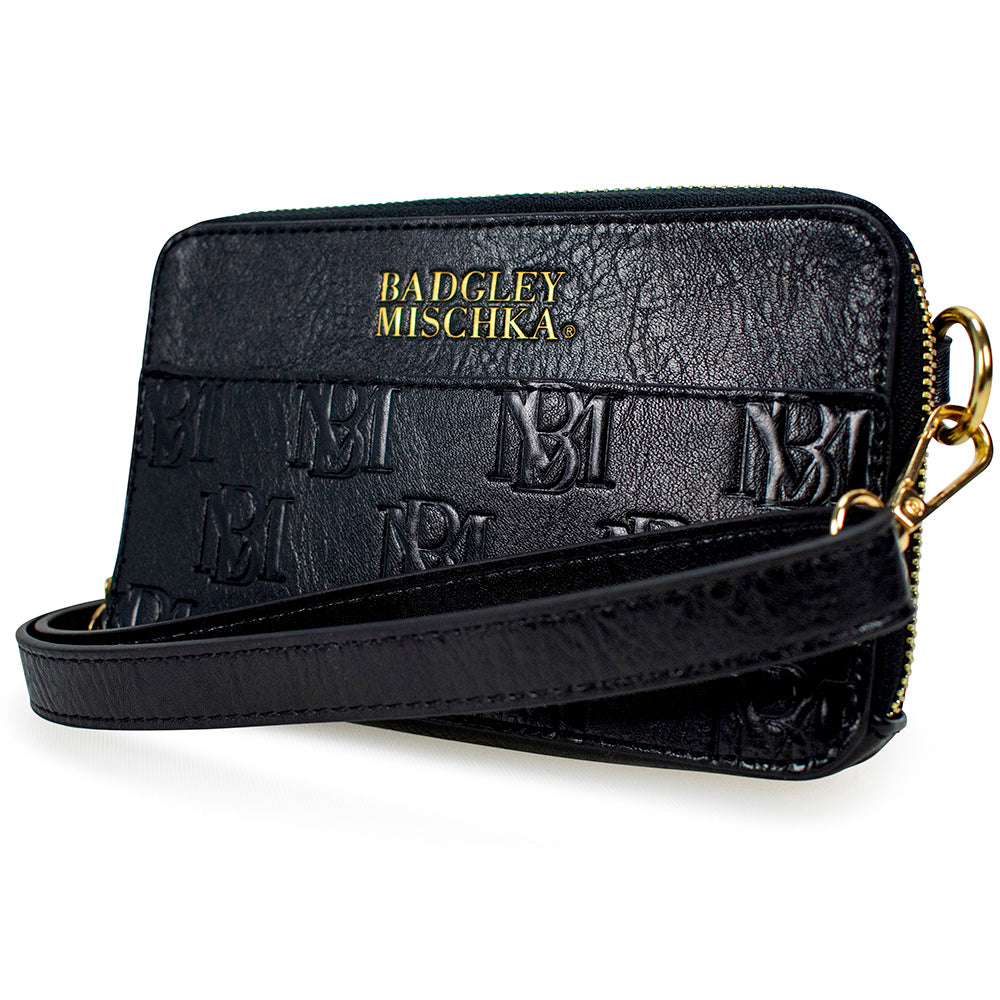 black vegan leather badgley mischka purse