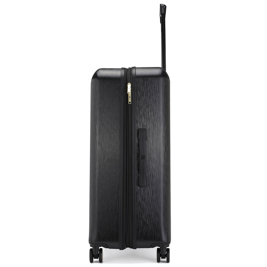 black textured luggage set for travel