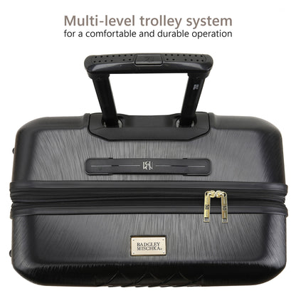 adjustable trolley handle for comfortable and durable operation made by badgley mischka