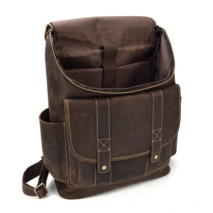 Men's Crazy Horse Leather Backpack