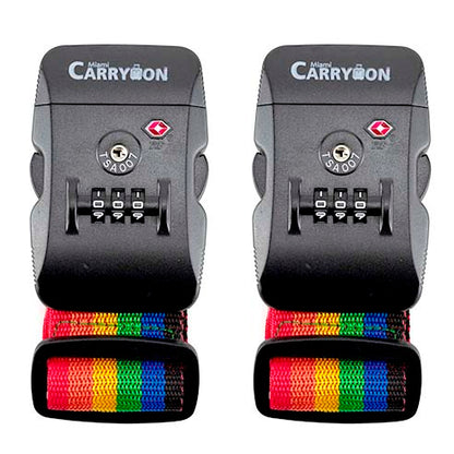 TSA Combination Lock Luggage Strap [VALUE SET] - Rainbow / Two Pack - Travellty