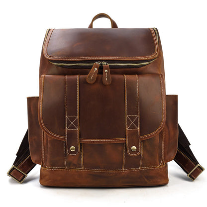 Men's Crazy Horse Leather Backpack