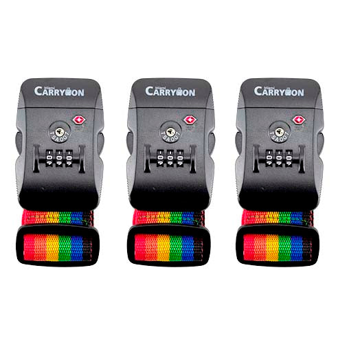 TSA Combination Lock Luggage Strap [VALUE SET] - Rainbow / Three Pack - Travellty